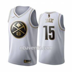 Camiseta Hombre Denver Nuggets Nikola Jokic 15 2019-20 Nike Blanco Golden Edition Swingman